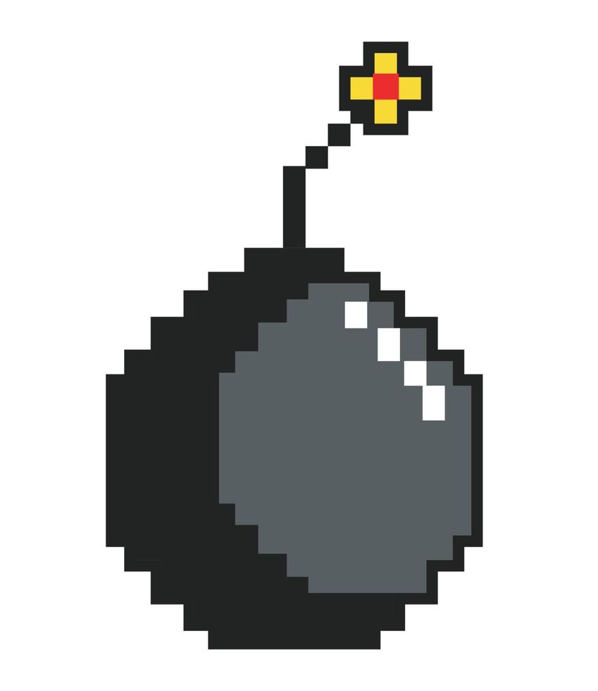 bomba de pixel art vector