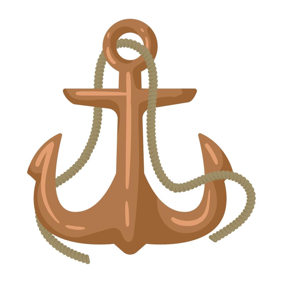 anchor with rope vector