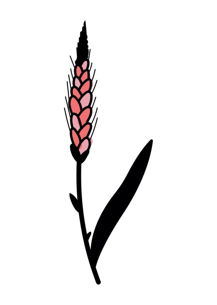 leaf with pistil foliage vector