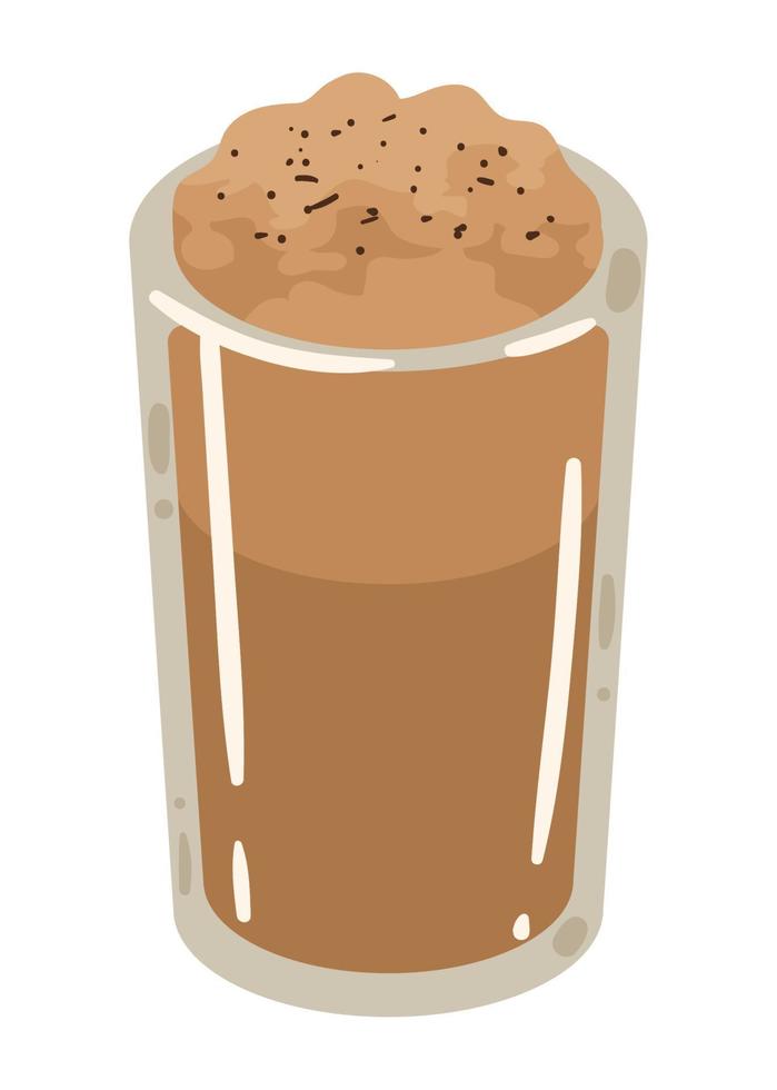 café helado en vaso vector