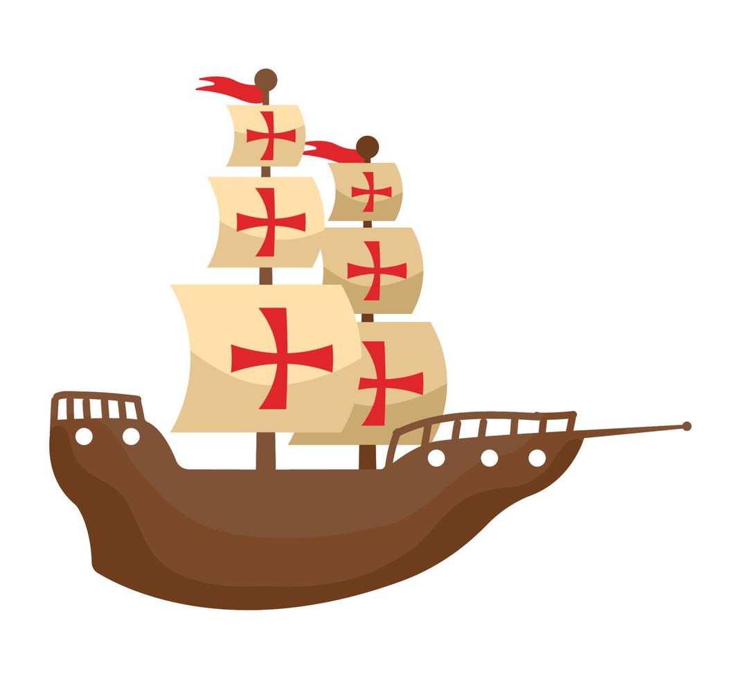 columbus caravel ship vector