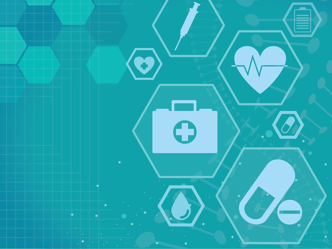 medical technology with icons vector