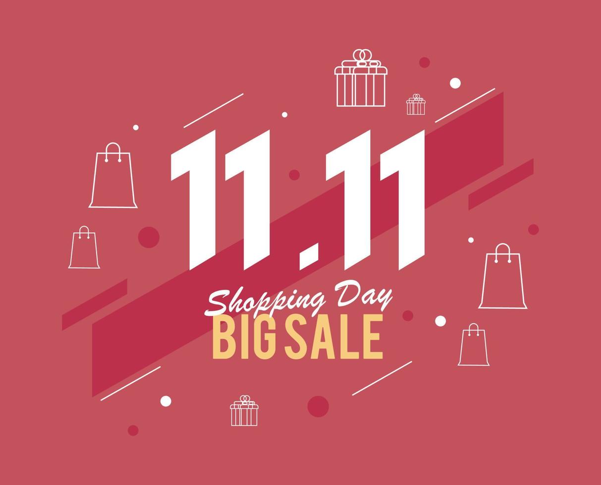 poster 11 11 shopping day red vector