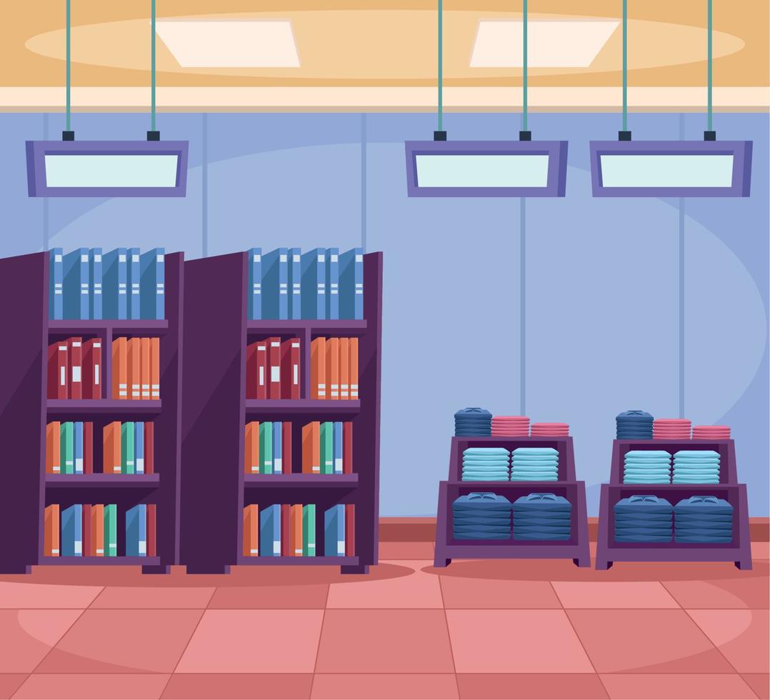 school supply store with books vector