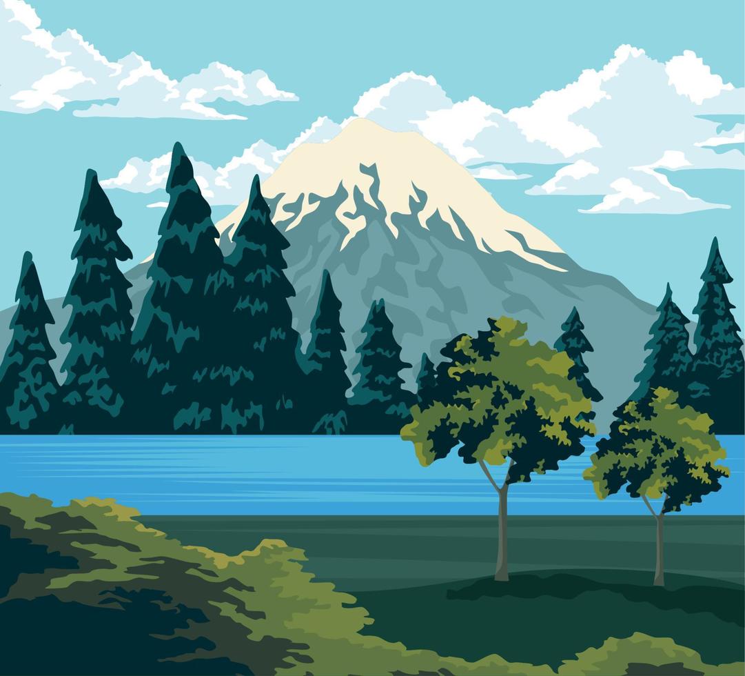 pasión por los viajes paisaje invierno vector