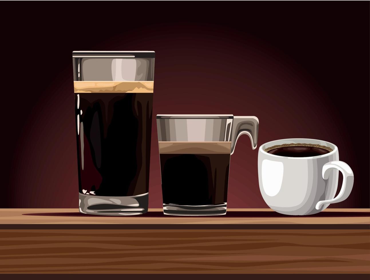 juego de cafe bebidas vector