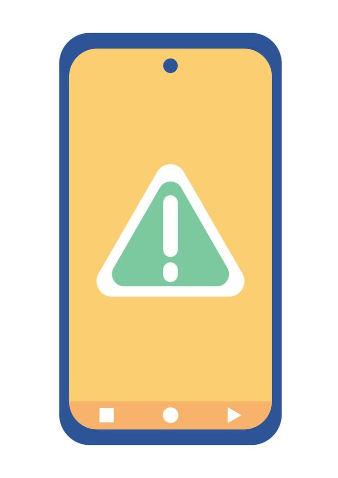 alert symbol in smartphone vector