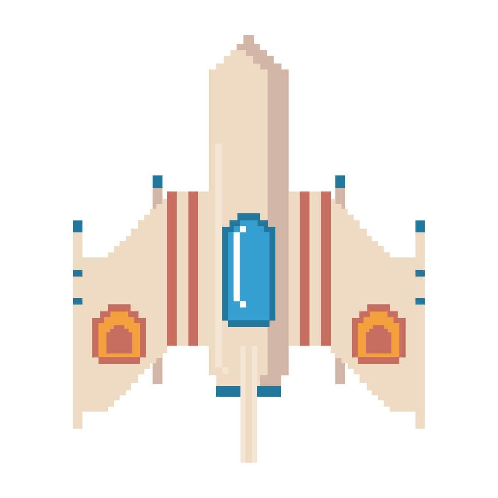 spaceship eight bit style vector
