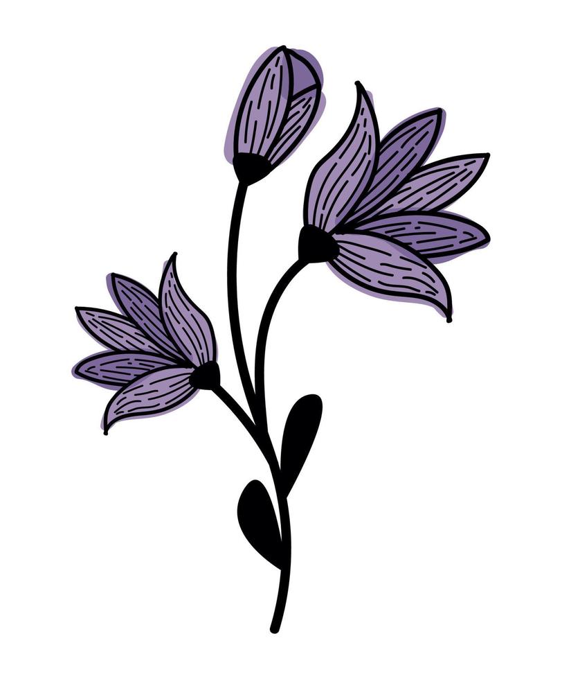 purple flowers garden vector