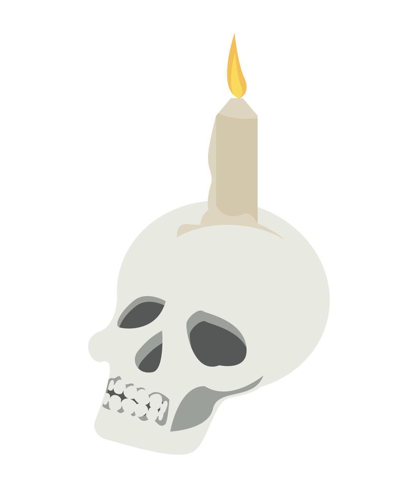 skull head with candle vector