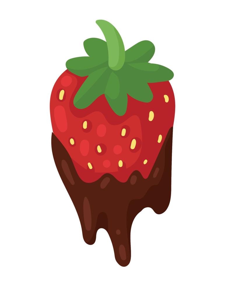 sweet chocolate with strawberry vector