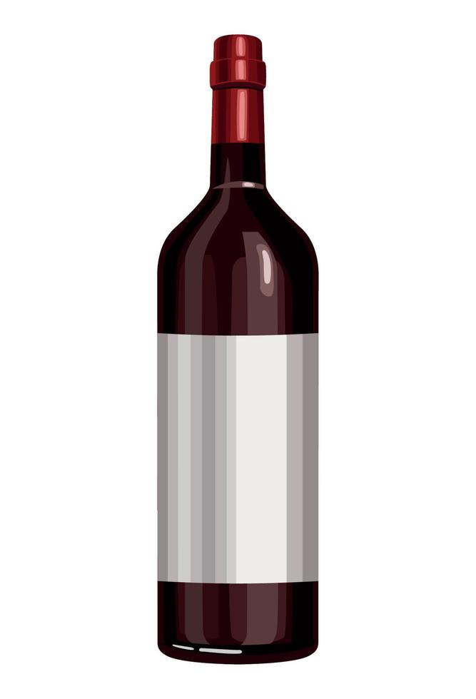 botella de vino tinto vector