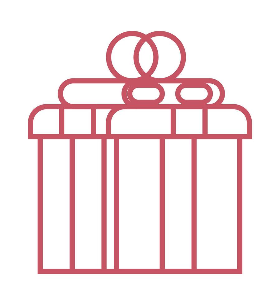 gift box present red line vector
