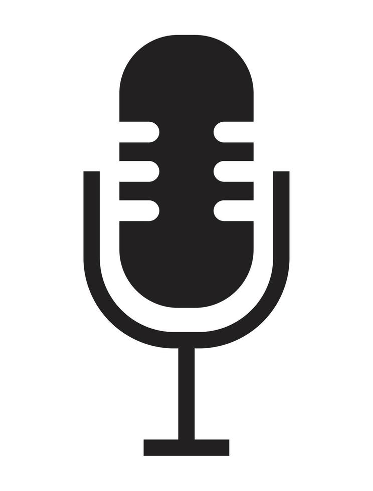 retro microphone audio silhouette vector