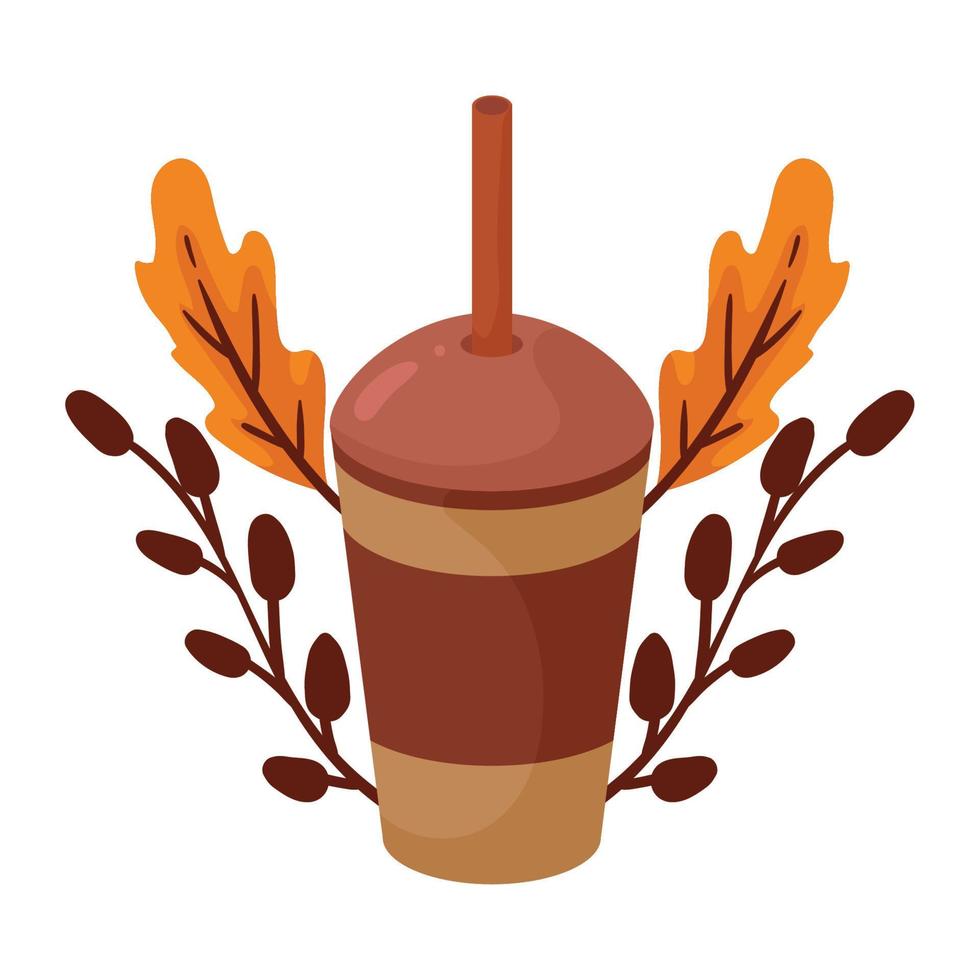 coffee in pot autumn vector