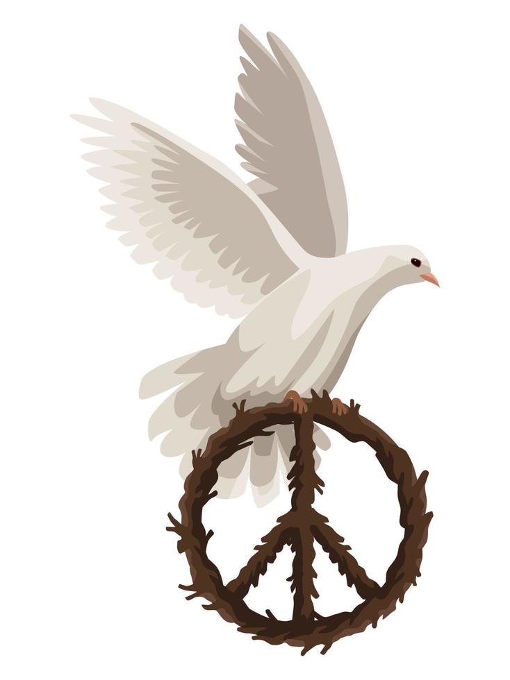 dove with peace symbol vector