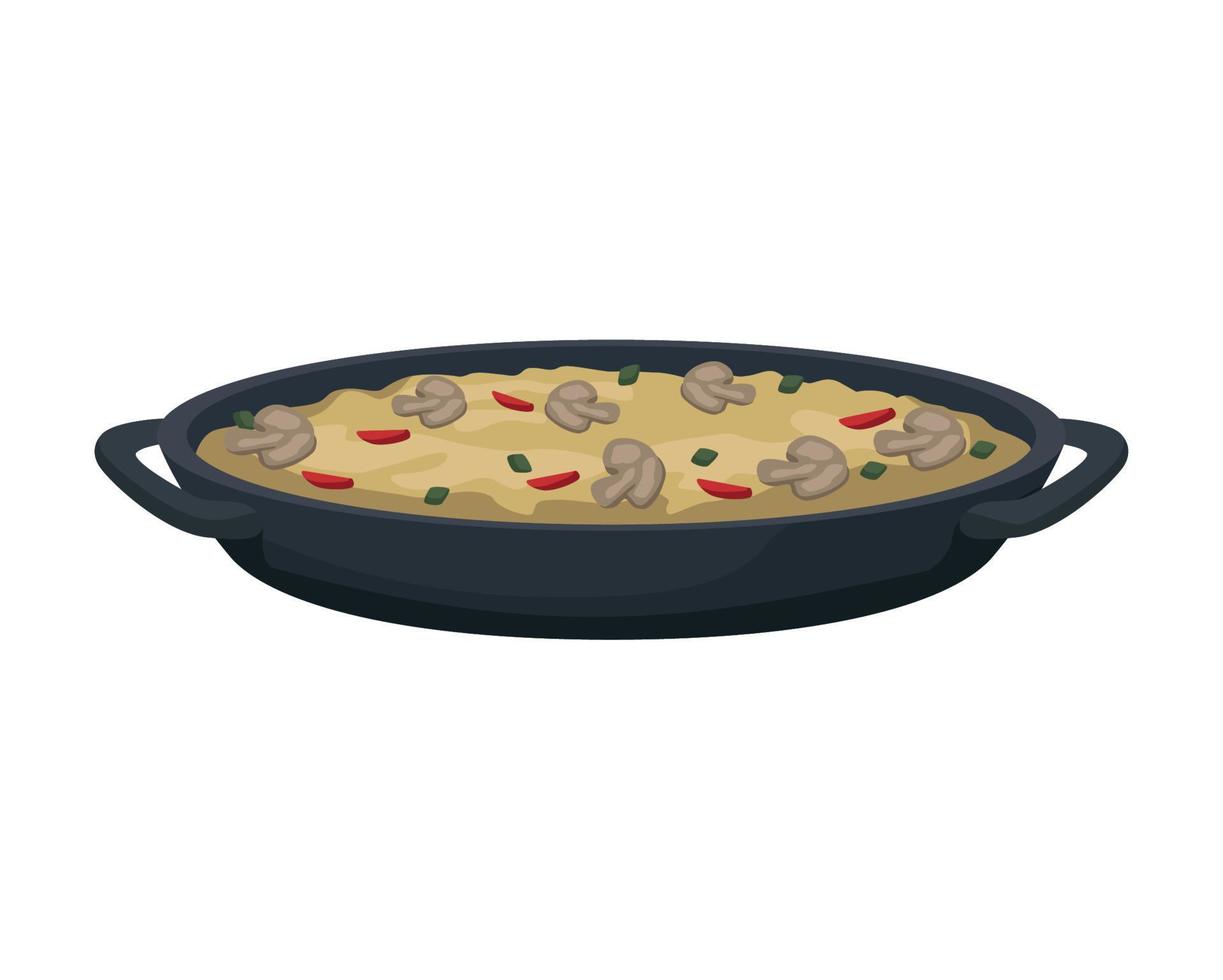 italian food with mushrooms vector