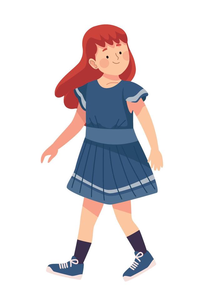 little girl walking vector