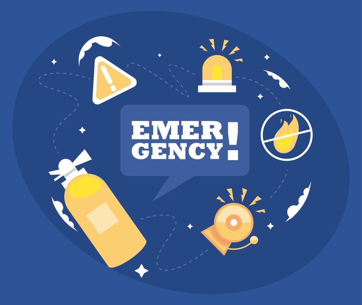 emergency service icons around vector
