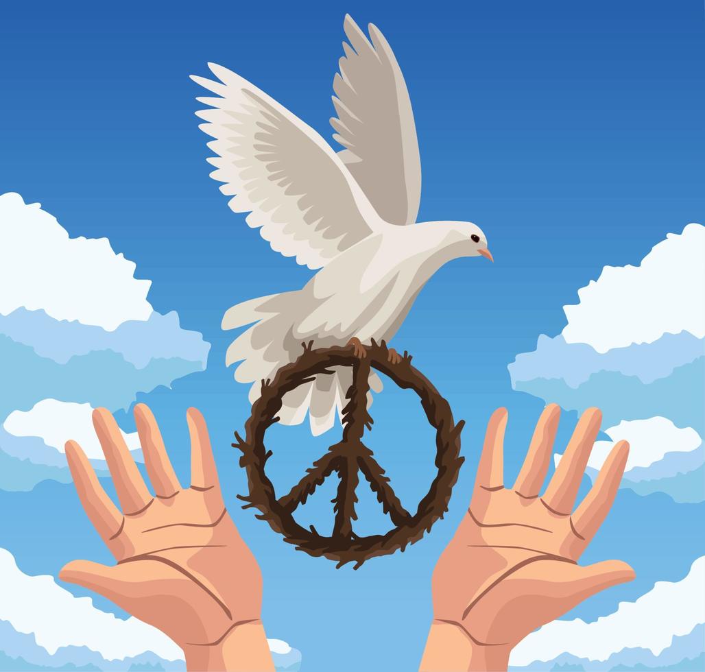 peace day scene vector