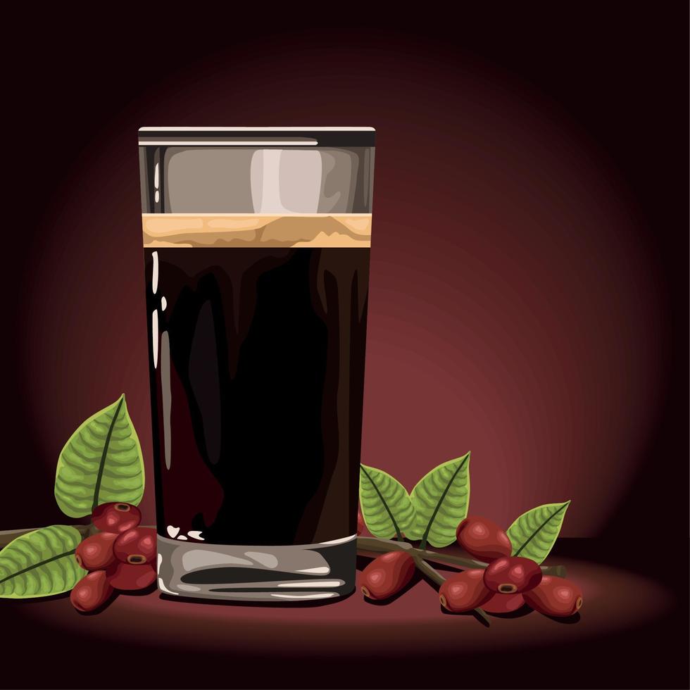 coffee glass with seeds vector
