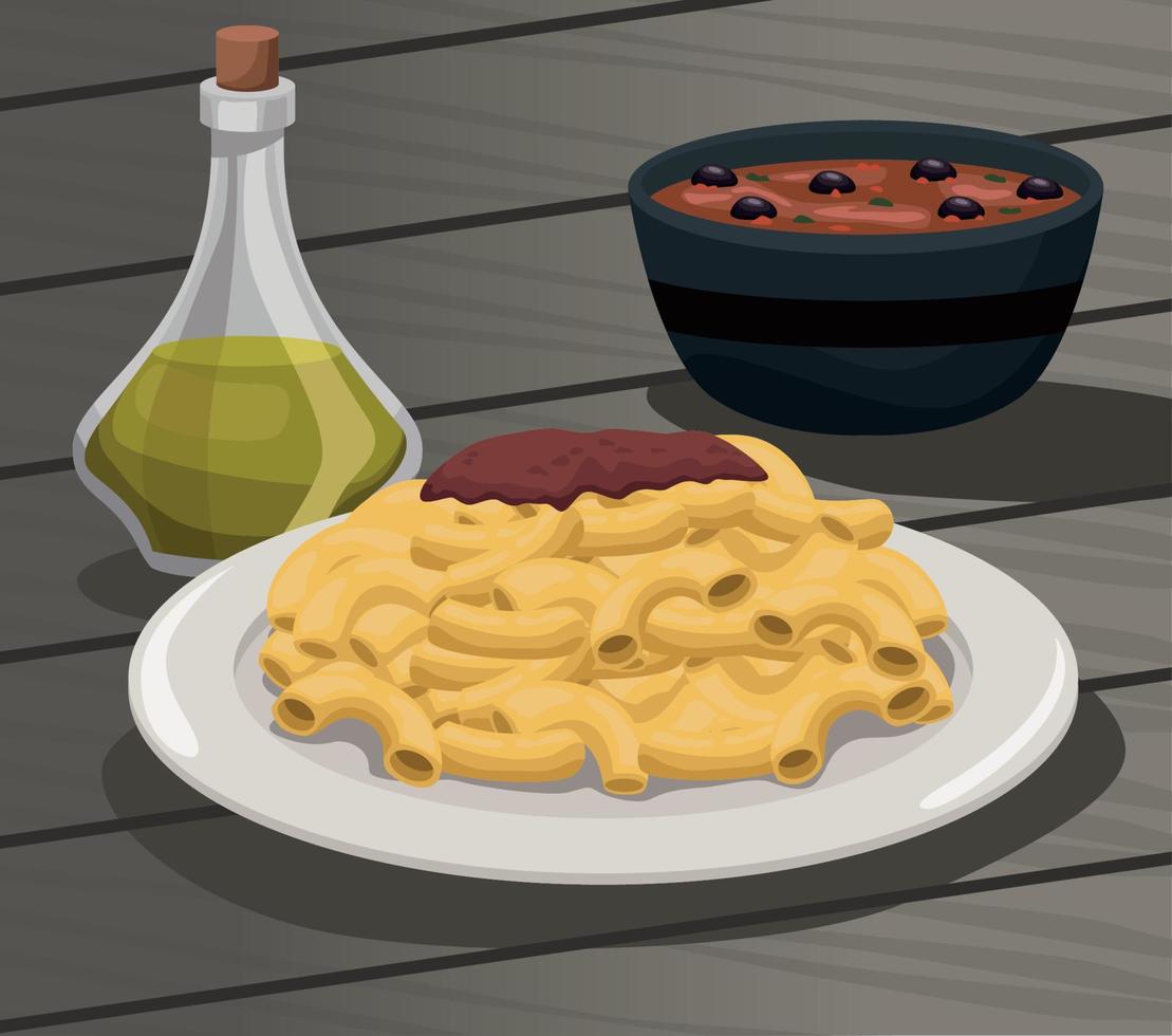 pasta con aceite de oliva vector