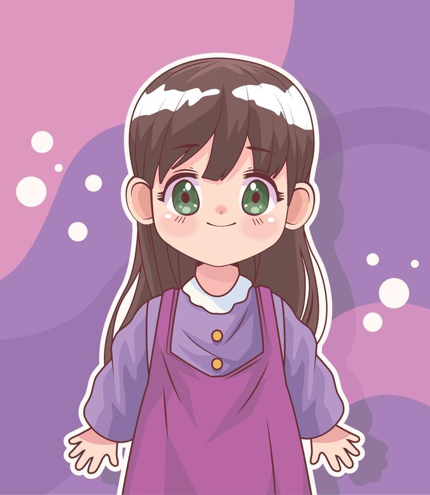 little girl with purple clothes poster vector