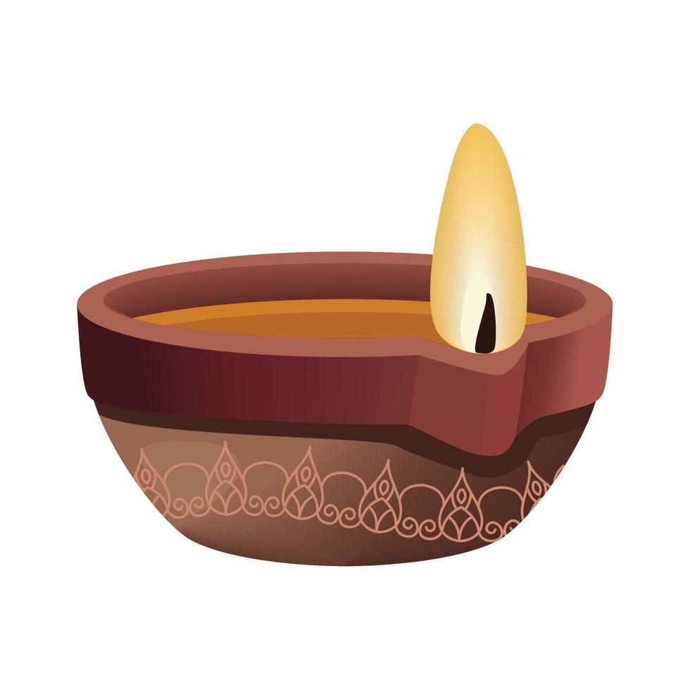 diwali wooden lantern decorative vector