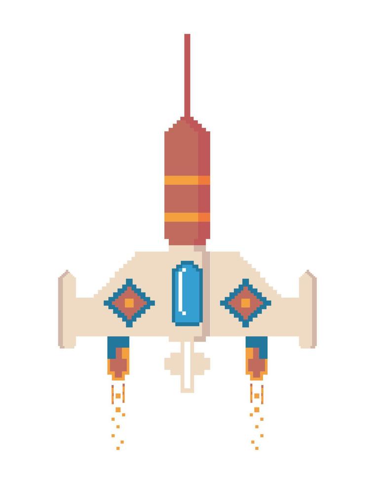 space ship eight bit style vector