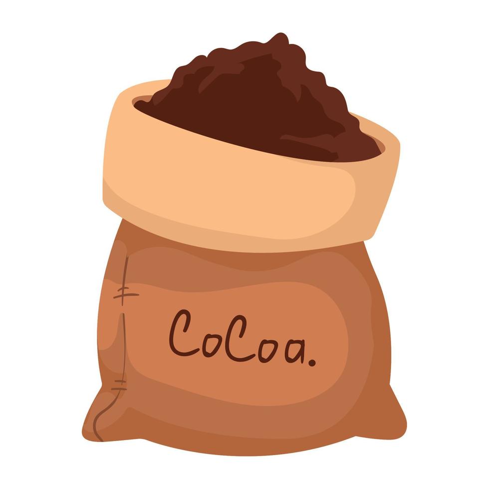 cocoa sack with seeds vector