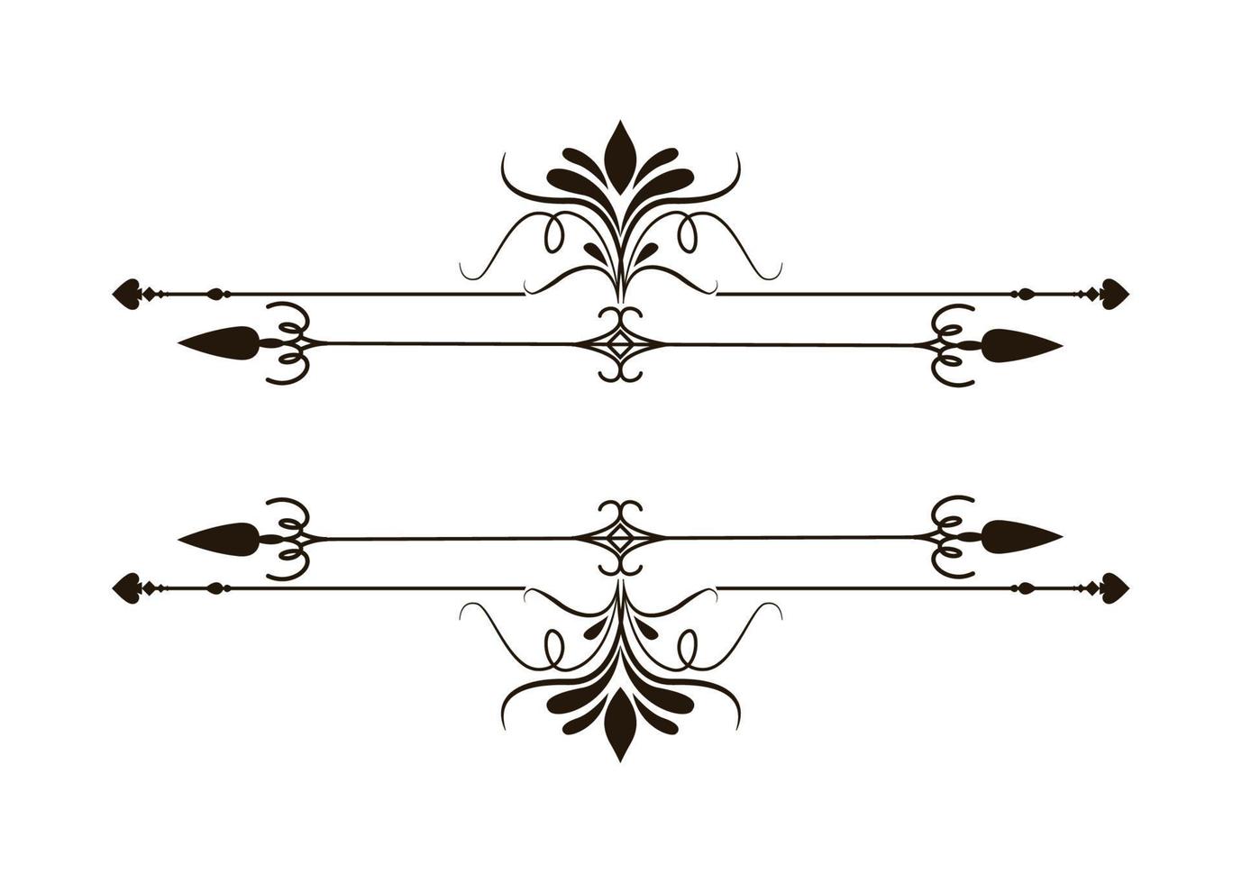 ornamental monochrome divider label vector