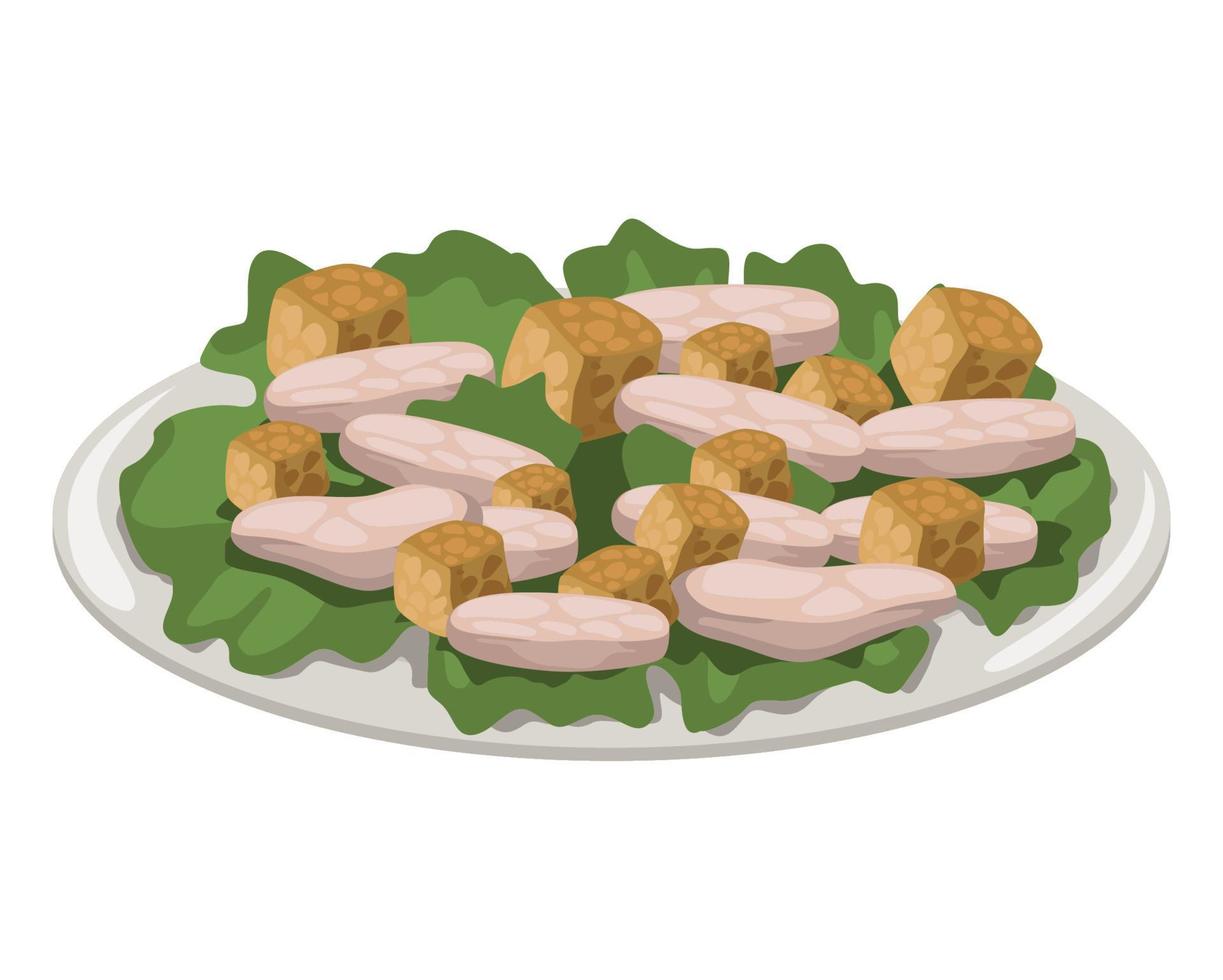 salad with croutons vector