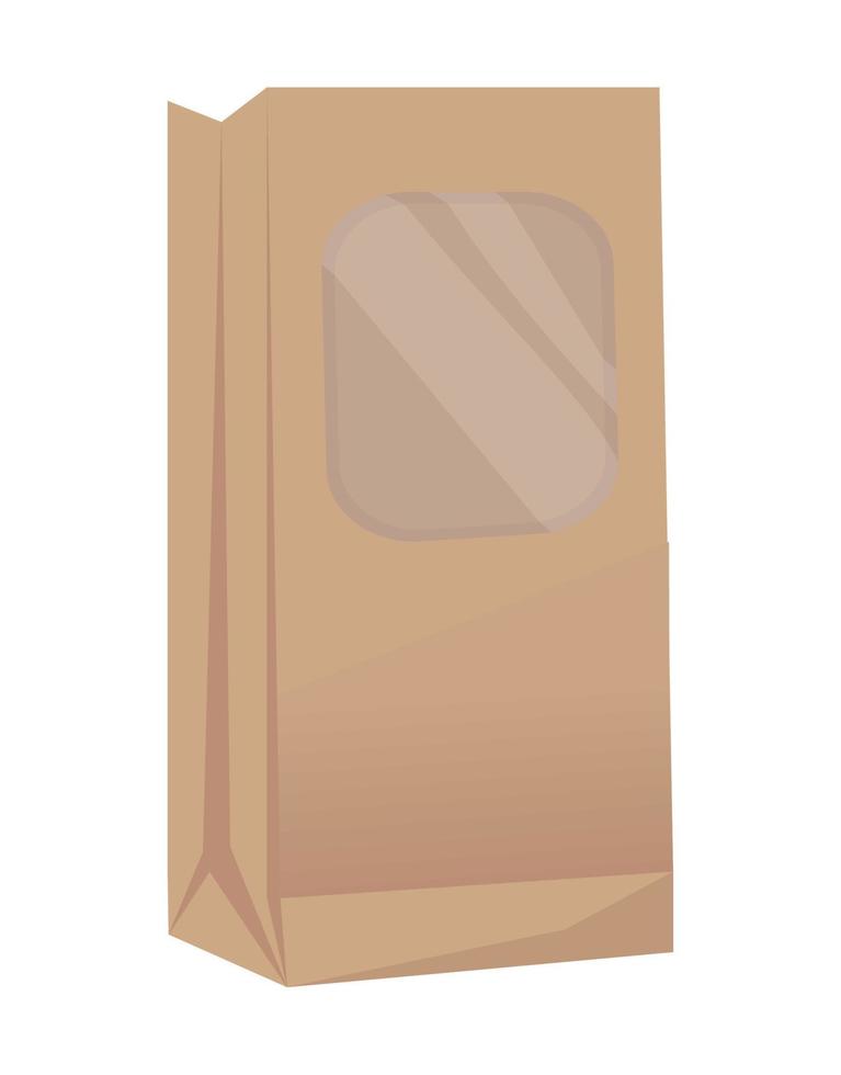 take away brown paper bag vector
