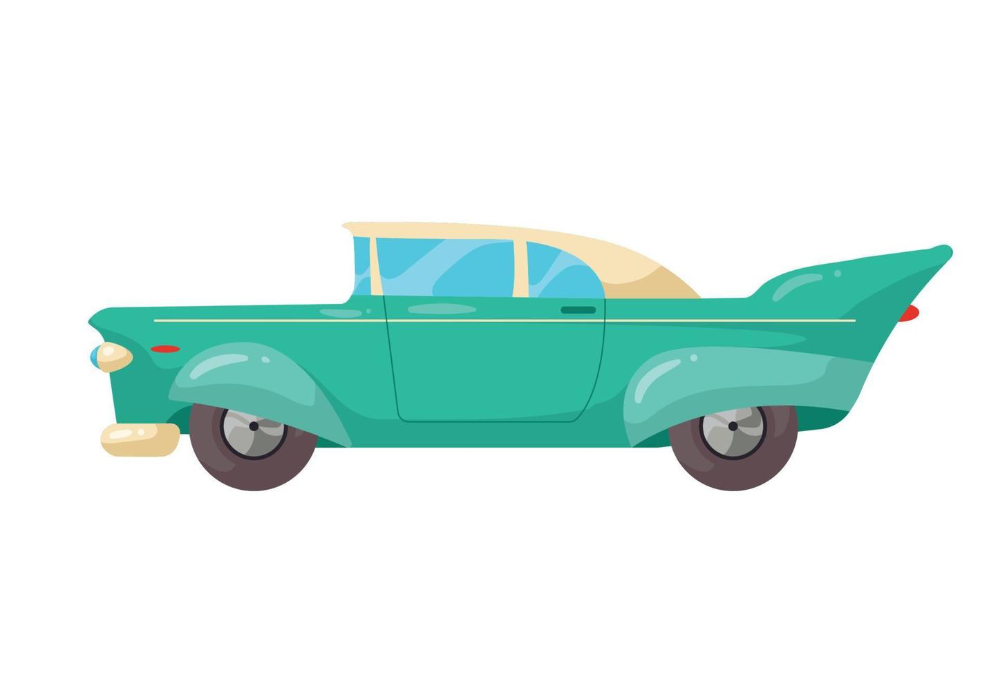 green antique car vector