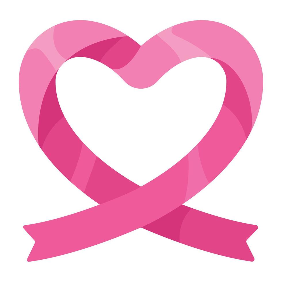 heart breast cancer ribbon vector