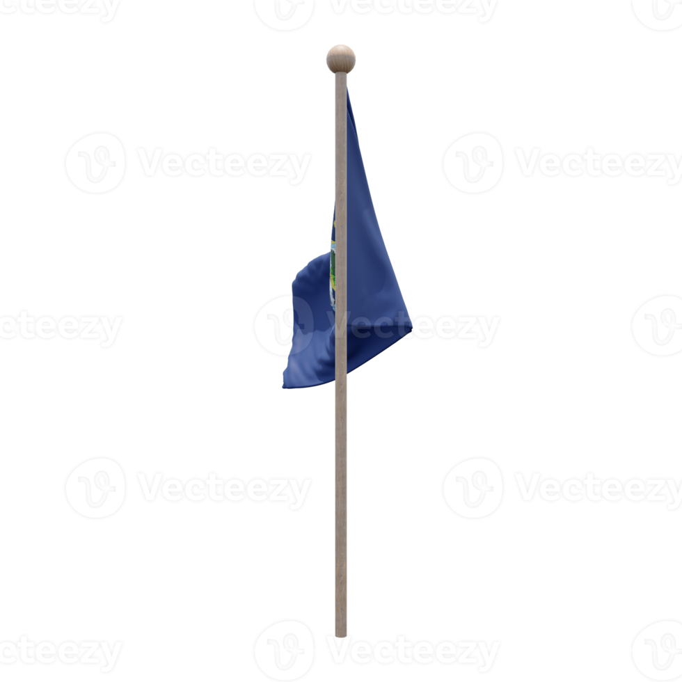bandeira de ilustração 3d de maine no poste. mastro de madeira png