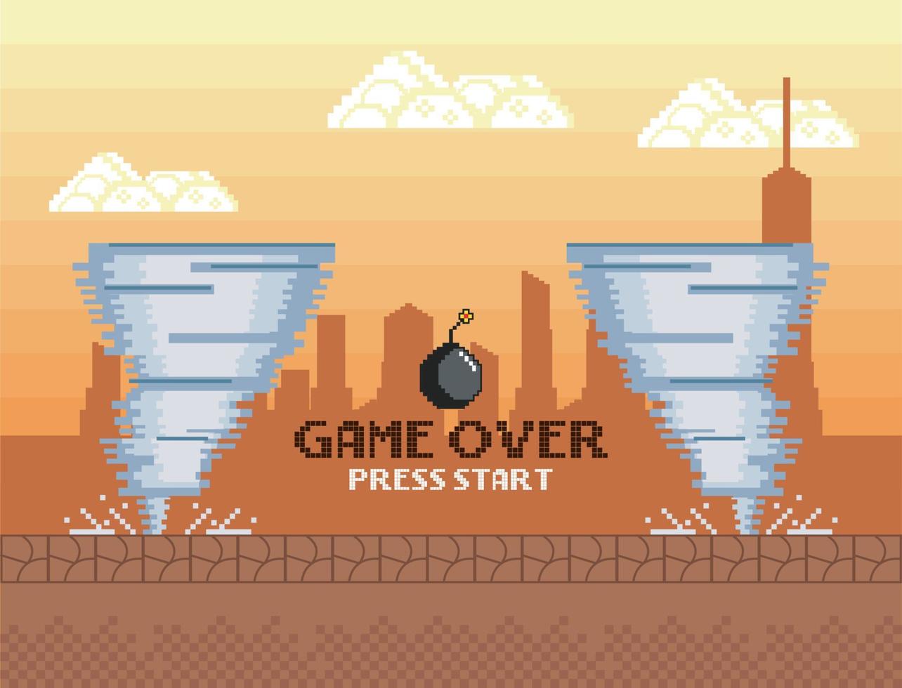 pixel art game over vector