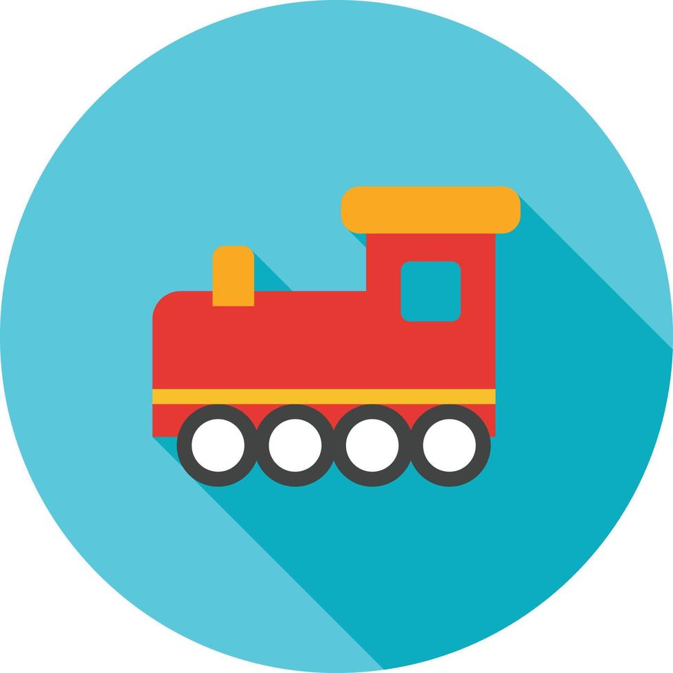 Toy Train I Flat Long Shadow Icon vector