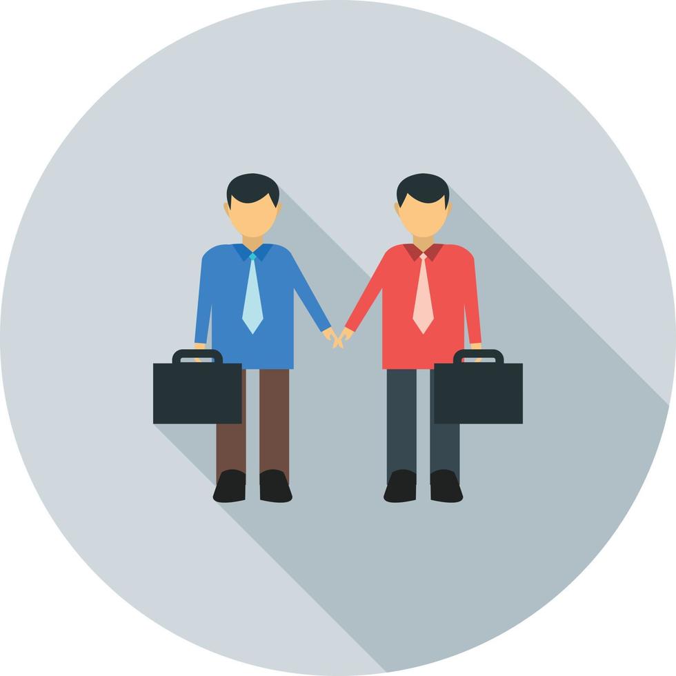 Successful Partnership Flat Long Shadow Icon vector