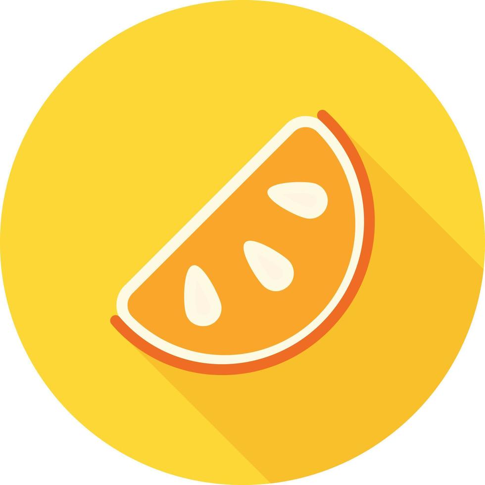 Orange slice Flat Long Shadow Icon vector