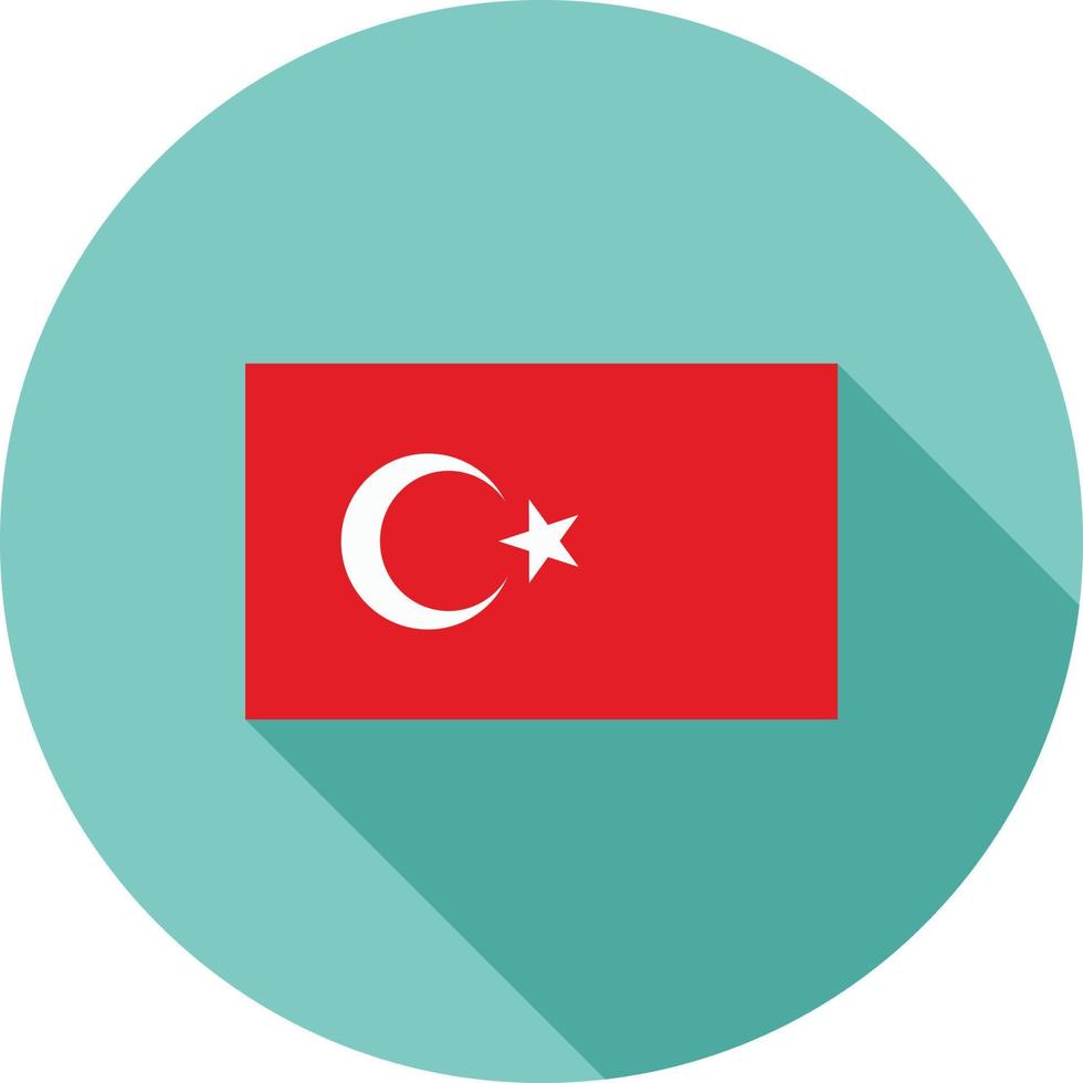 Turkey Flat Long Shadow Icon vector