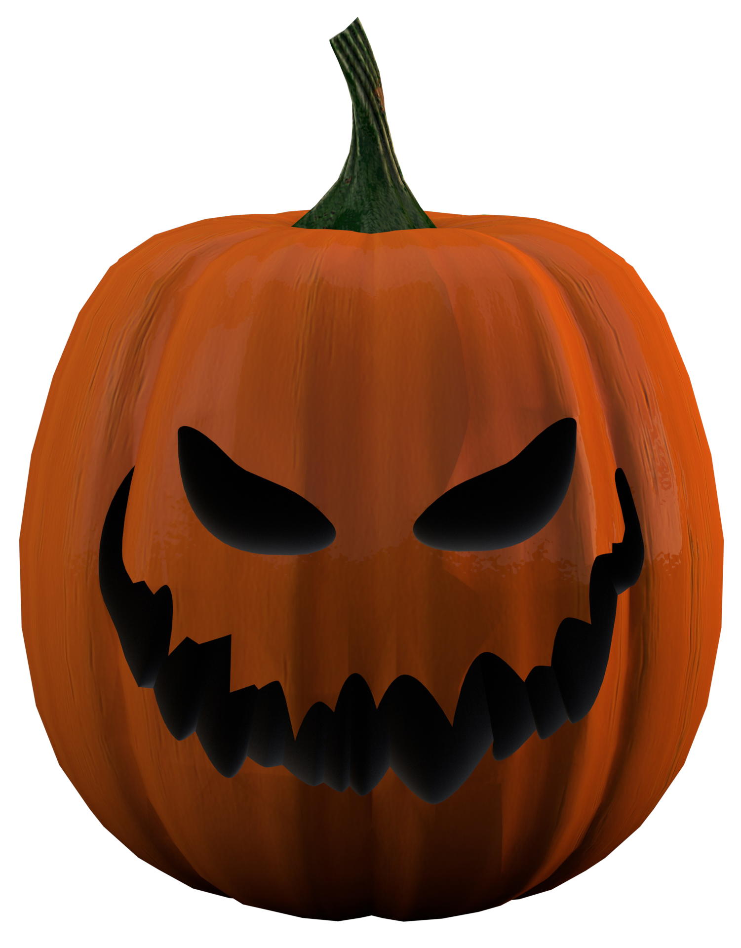 Scary face of halloween pumpkin 3D render 11234949 PNG