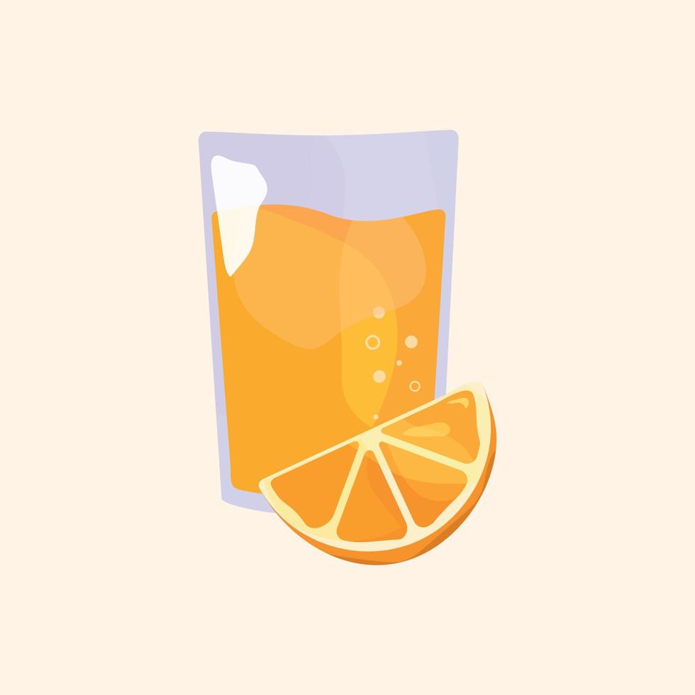 Glass of orange juice. vector