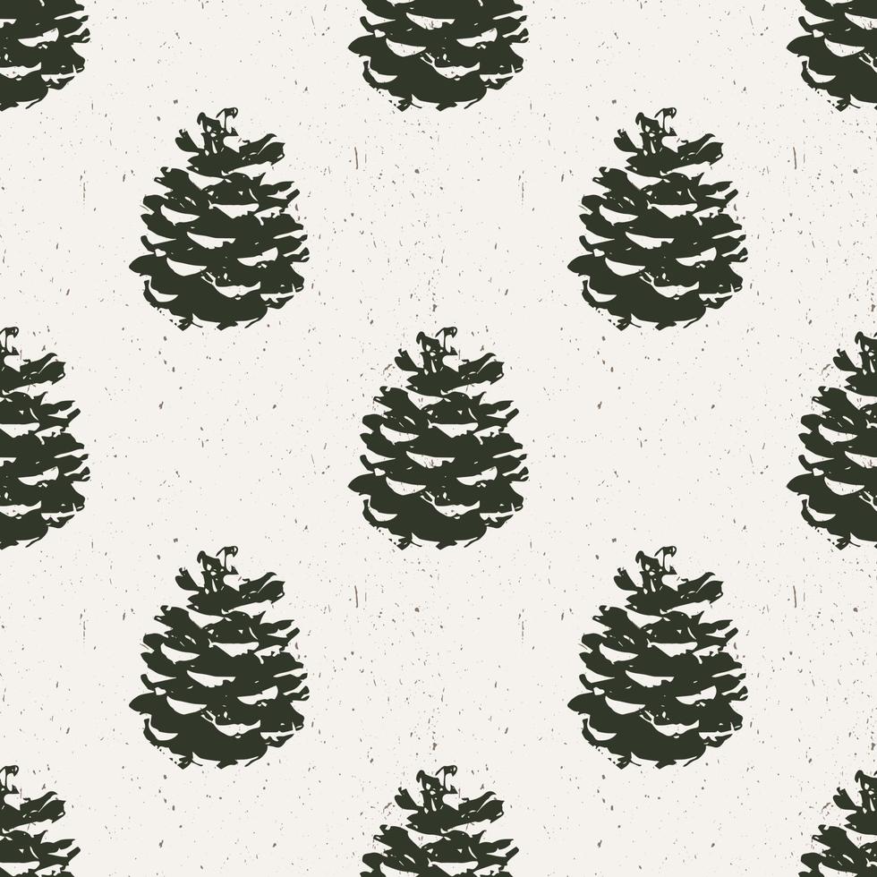 Seamless pinecone pattern. Christmas seamless vector pinecone pattern for wrapping paper or fabric.