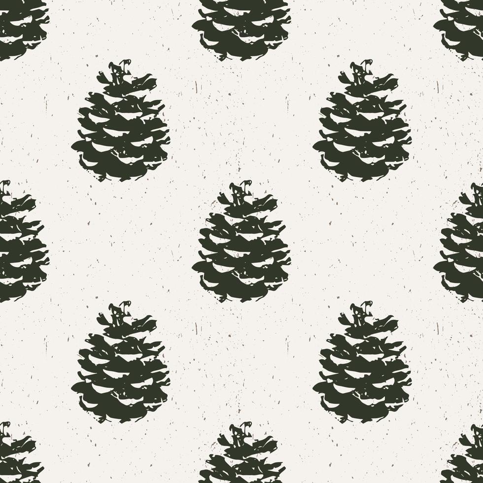 Seamless pinecone pattern. Christmas seamless vector pinecone pattern for wrapping paper or fabric.