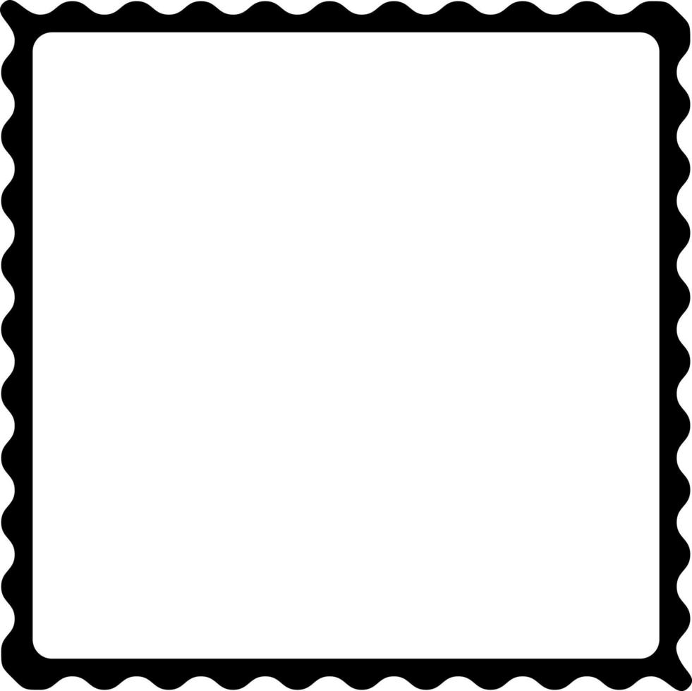 Vector black shaped frame. Postage blank stamp.