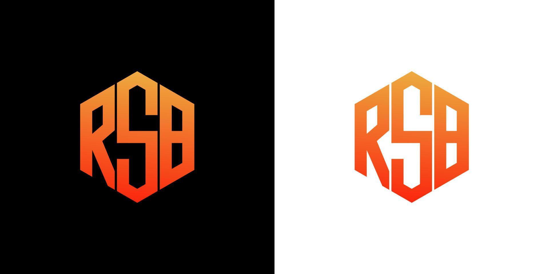 RSB Letter Logo Design Polygon Monogram Icon Vector Template