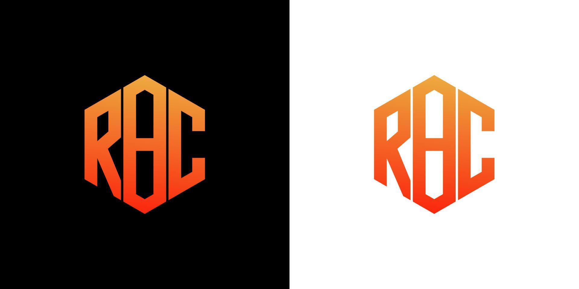 plantilla de vector de icono de monograma de polígono de diseño de logotipo de letra rbc
