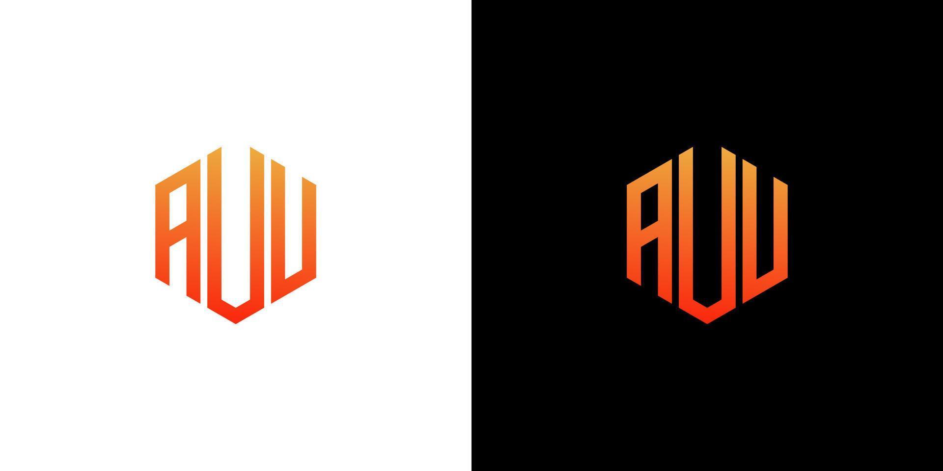 AUU Letter Logo Design Polygon Monogram Icon Vector Template