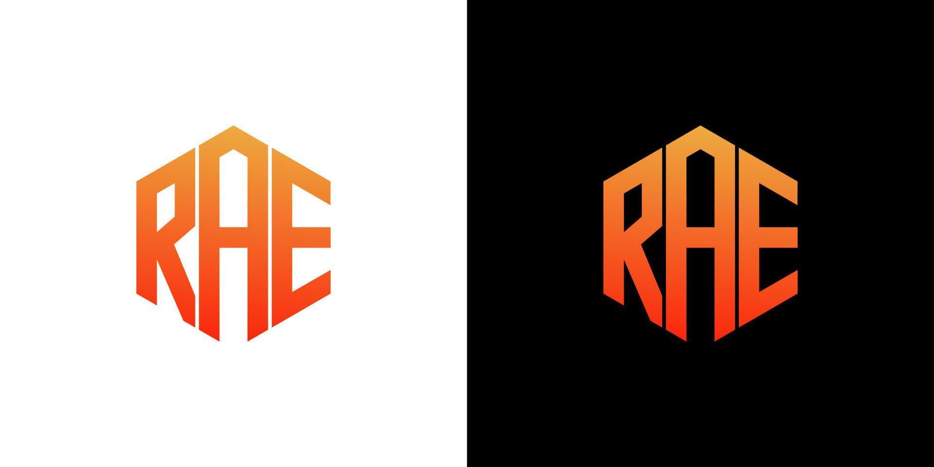 RAE Letter Logo Design Polygon Monogram Icon Vector Template